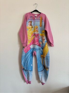 Disney Princess Full Zip One Piece Pajamas size 6